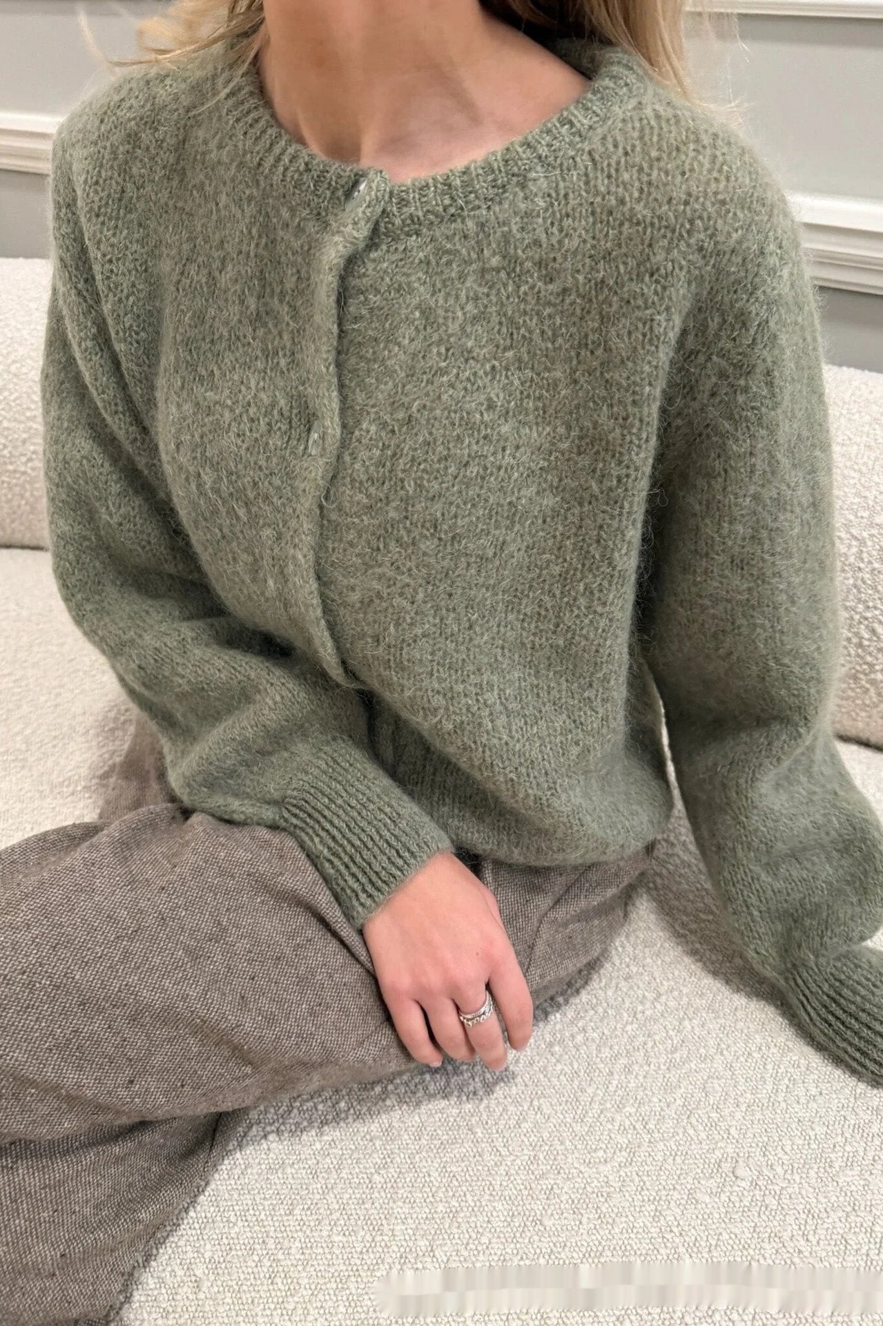 Loose-fitting Vintage Women's Sweater Coat