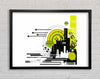Contemporary City Sun White Framed Wall Art