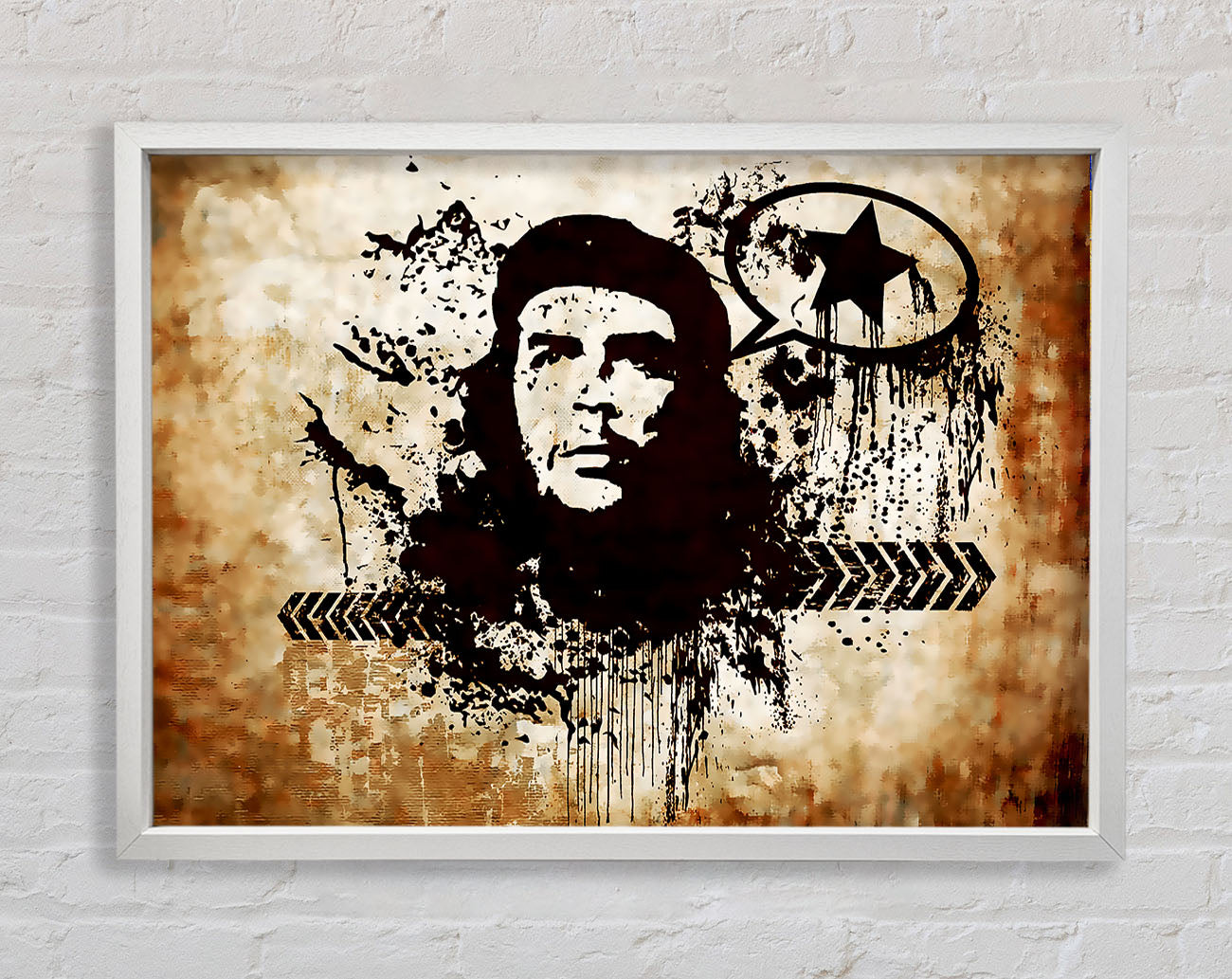 Che Guevara Brown Framed Wall Art