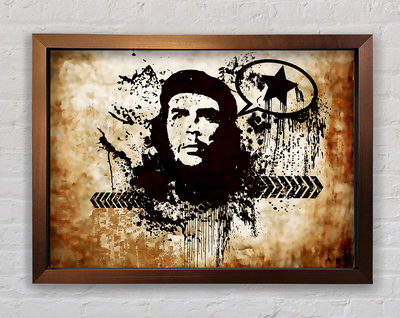 Che Guevara Brown Framed Wall Art