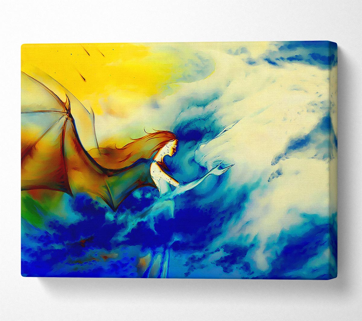 Fairy Dragon Clouds Canvas Wall Art