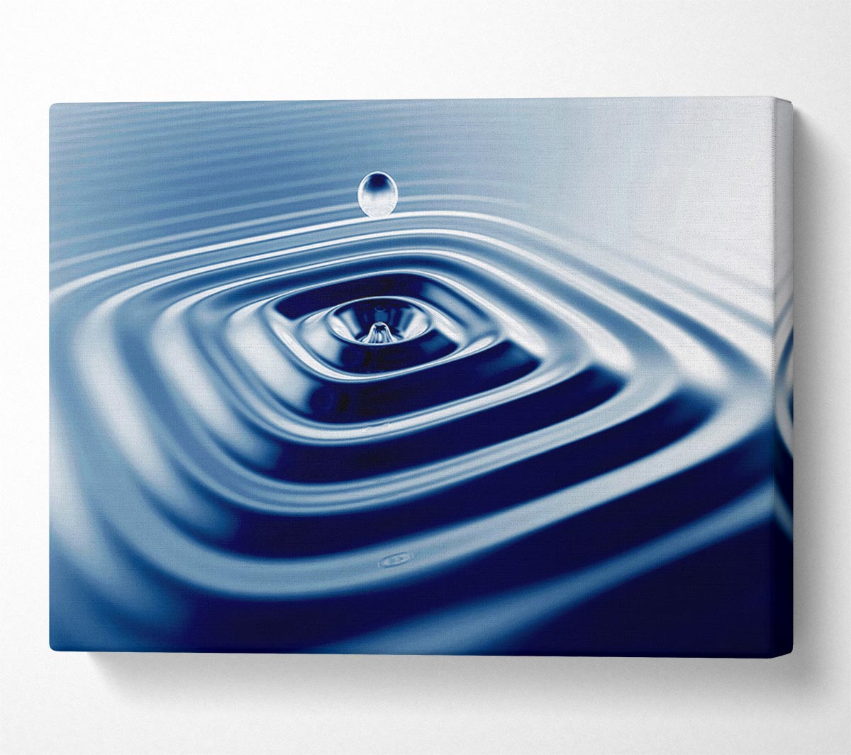 Blue Square Water Splash Canvas Wall Art