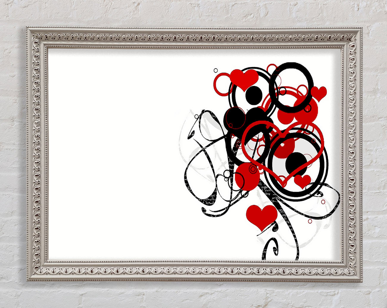 Circles And Hearts Framed Wall Art