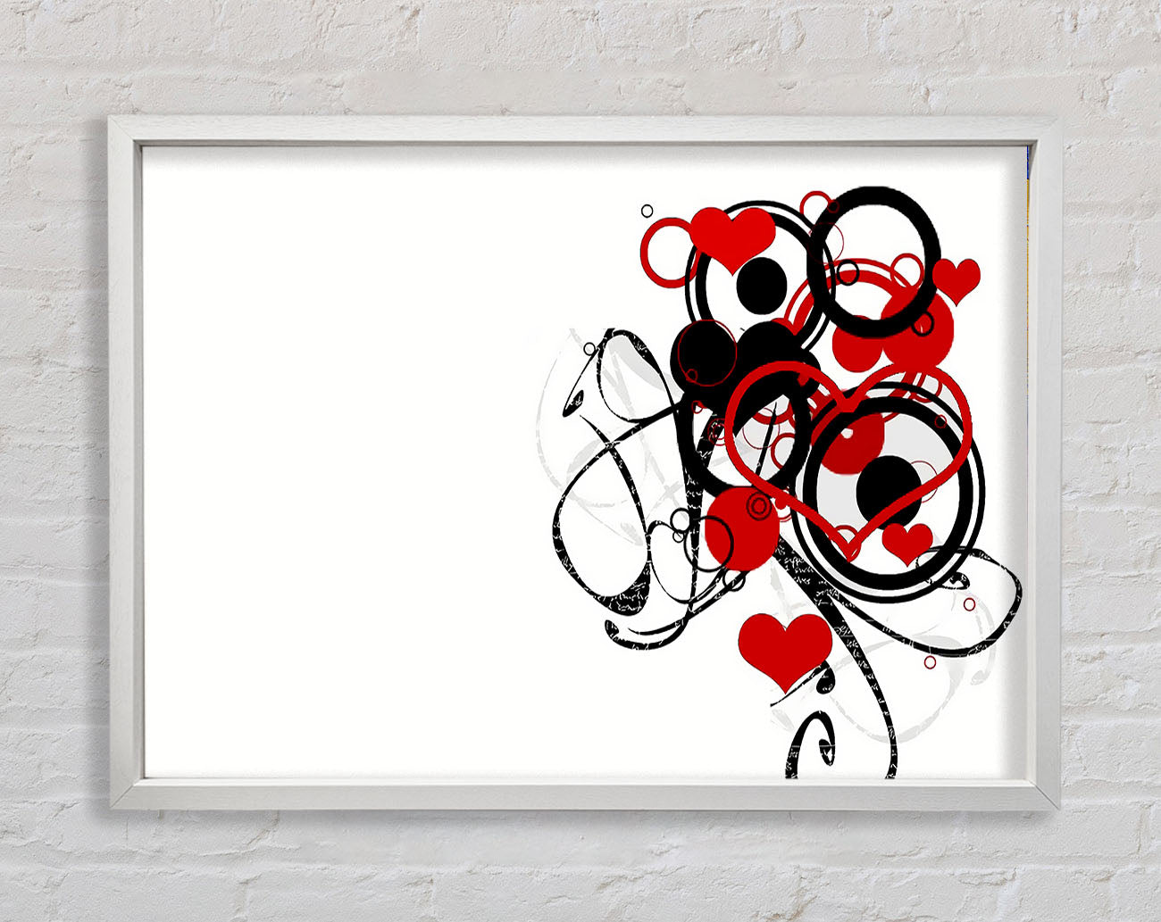 Circles And Hearts Framed Wall Art