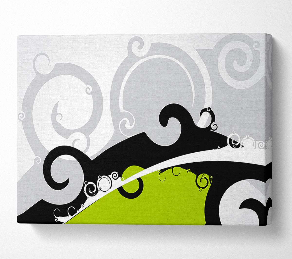 The Green Grey Wave Canvas Wall Art