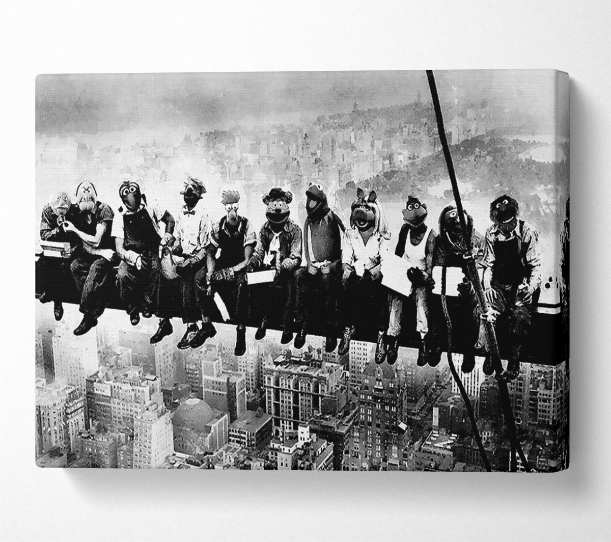 Lunch A Top Of A Skyscraper Muppets Canvas Wall Art