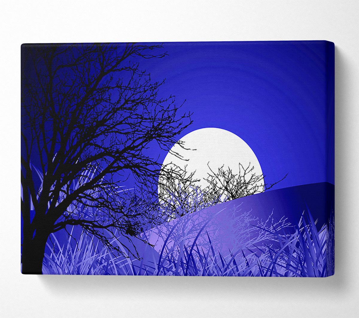 Purple Moonlit Landscape Canvas Wall Art