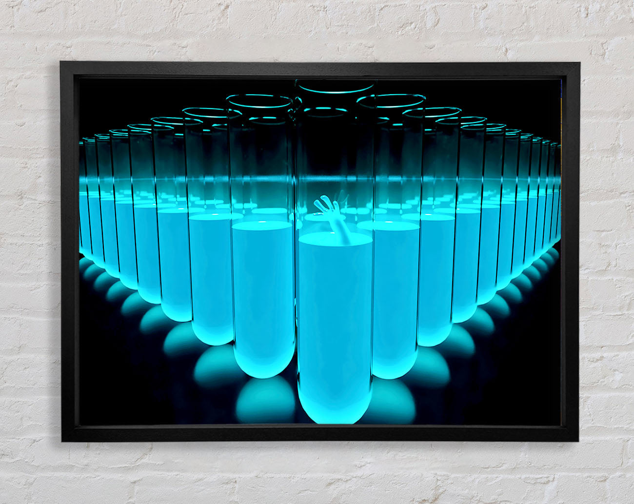 Blue Test Tubes Framed Wall Art