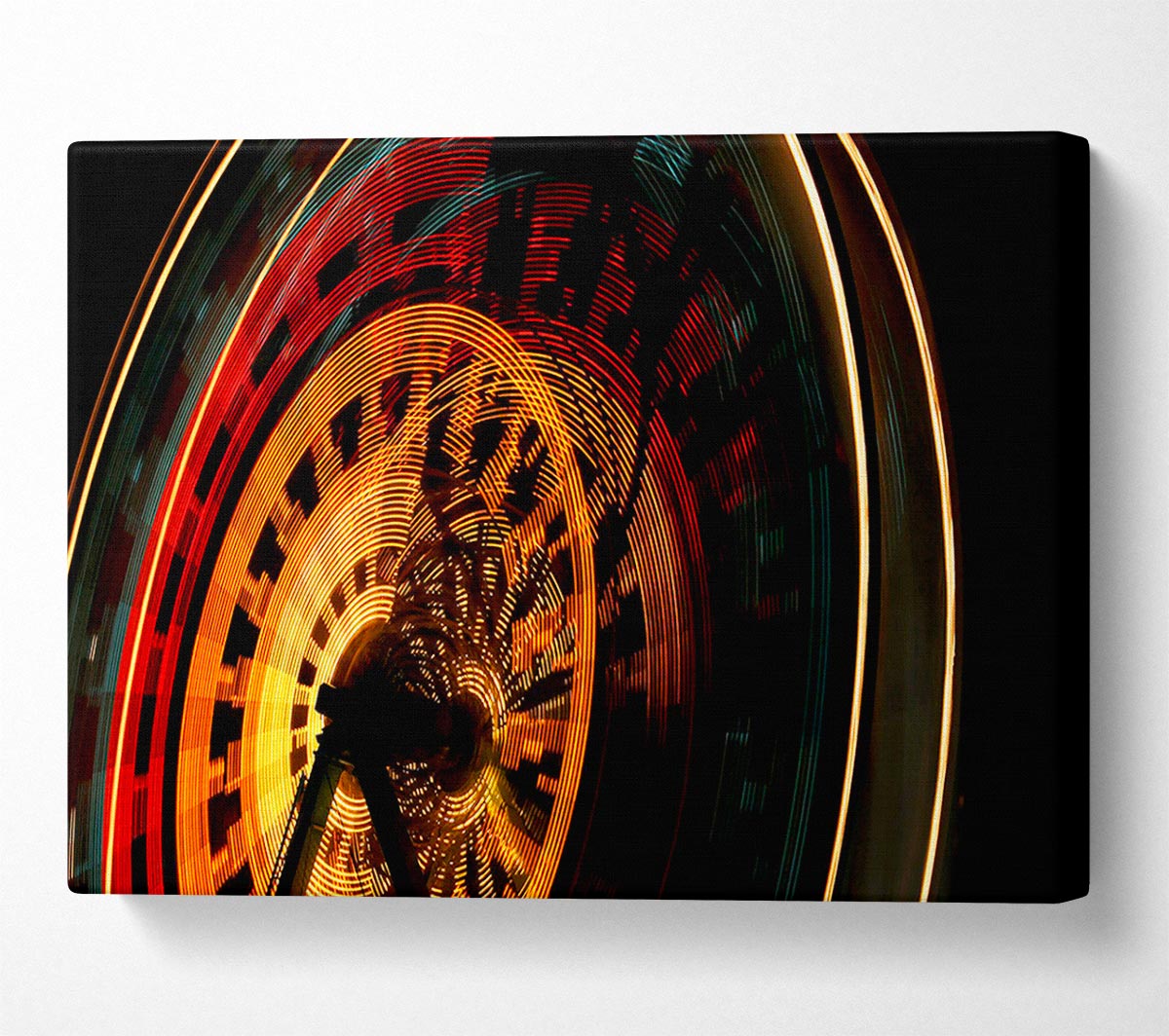 Ferris Wheel At Night Canvas Wall Art