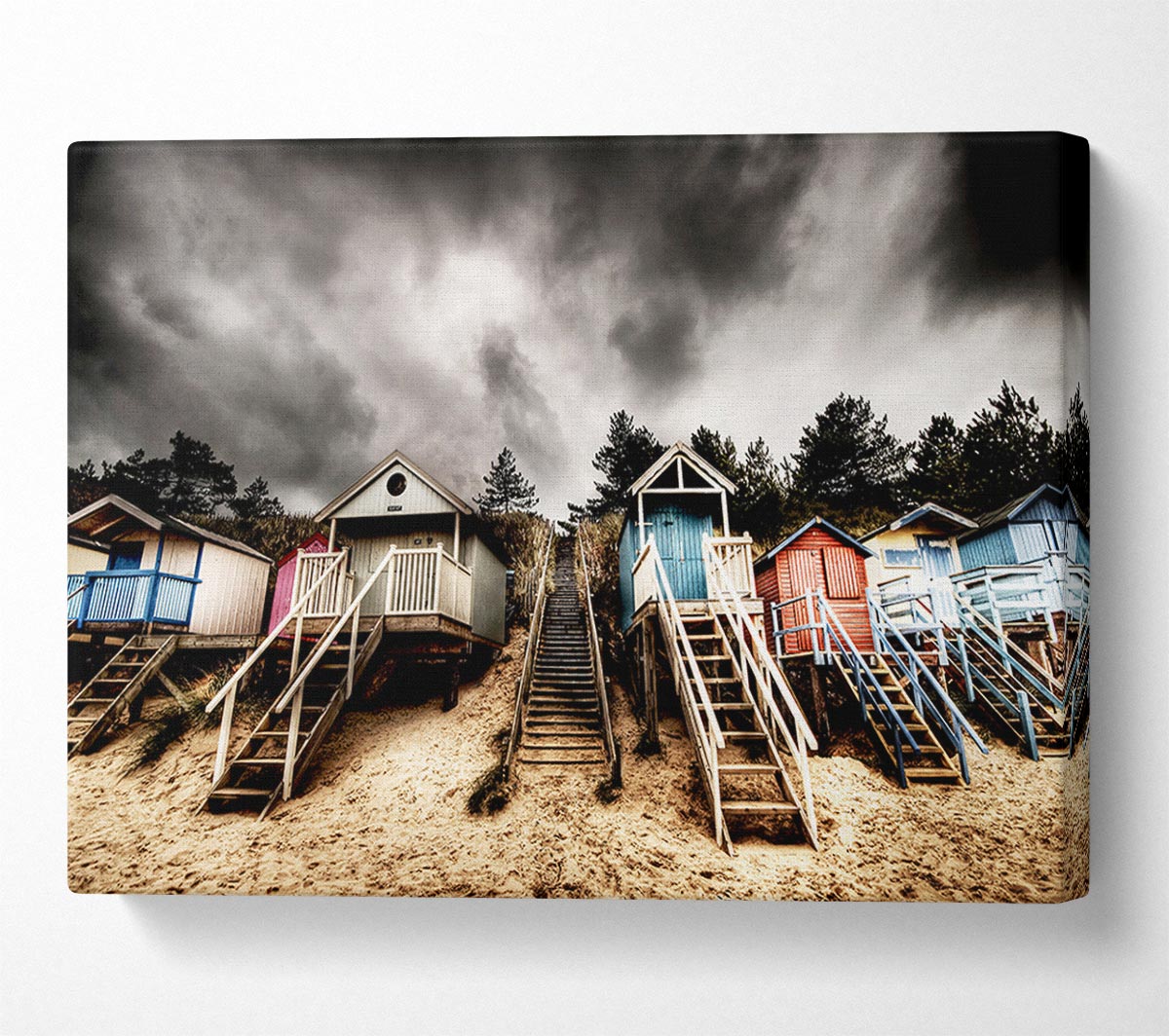 Beach Hut Storms Canvas Wall Art