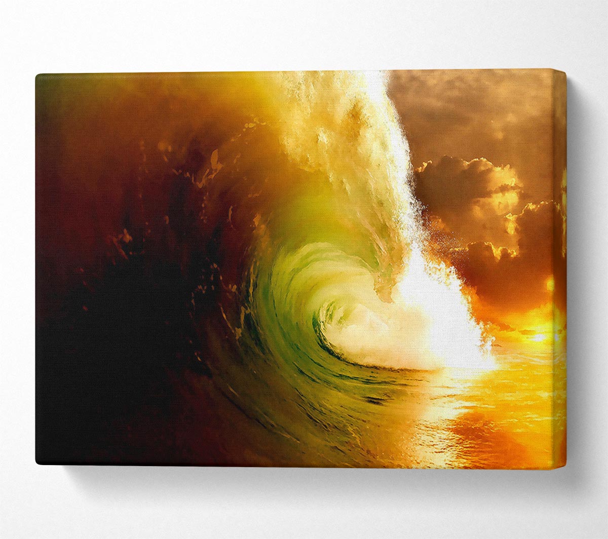 Stunning Orange Sky Wave Canvas Wall Art