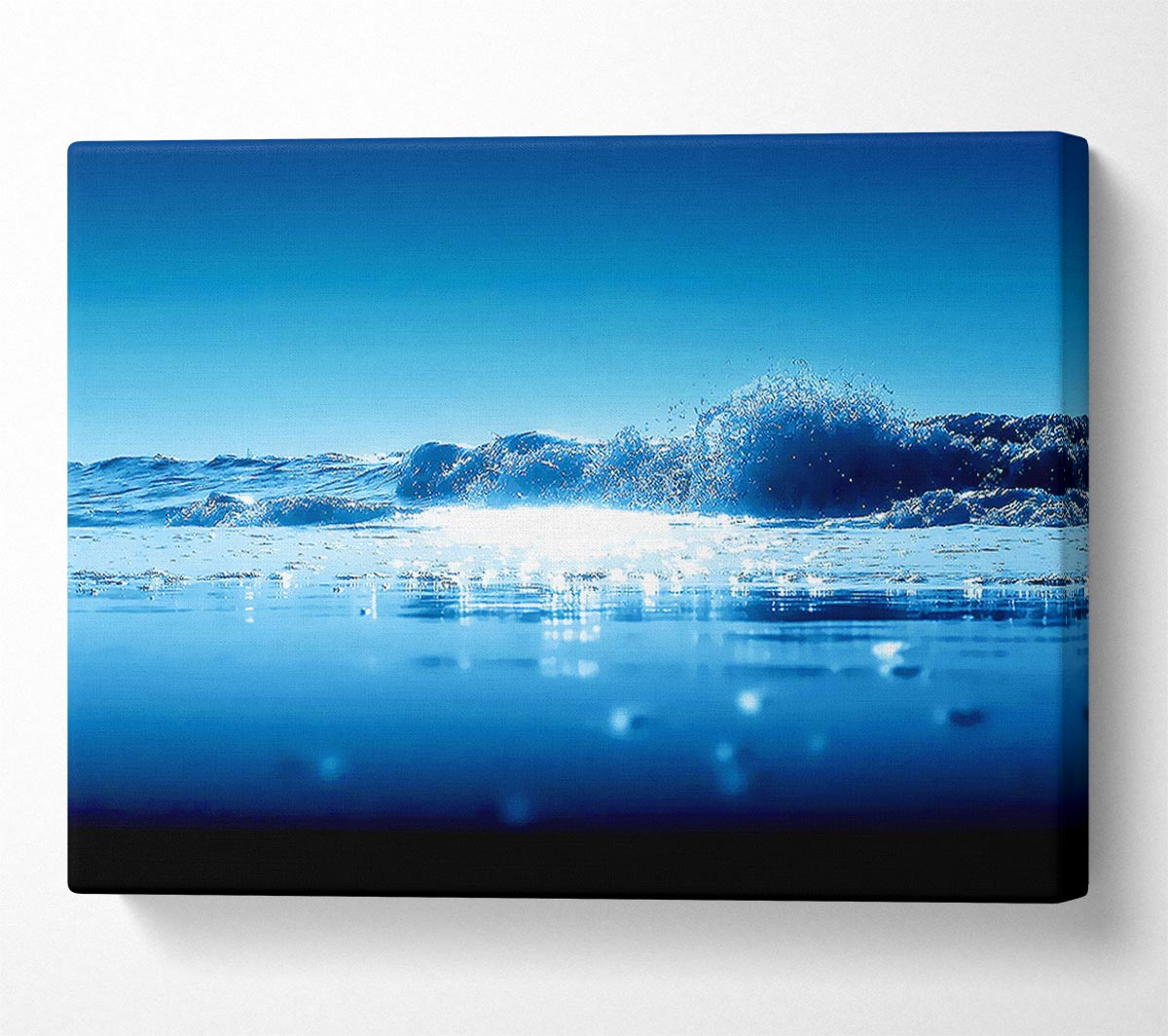 Sparkling Blue Ocean Wave Canvas Wall Art