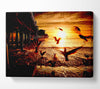Sea And Fly Birds Canvas Wall Art