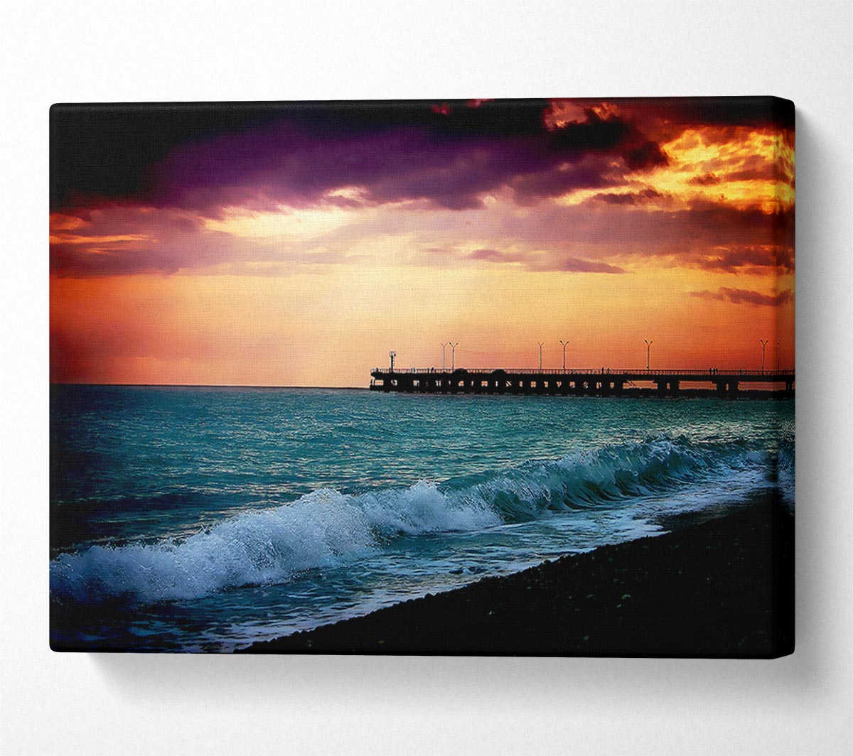 Ocean Waves At Daybreak Canvas Wall Art
