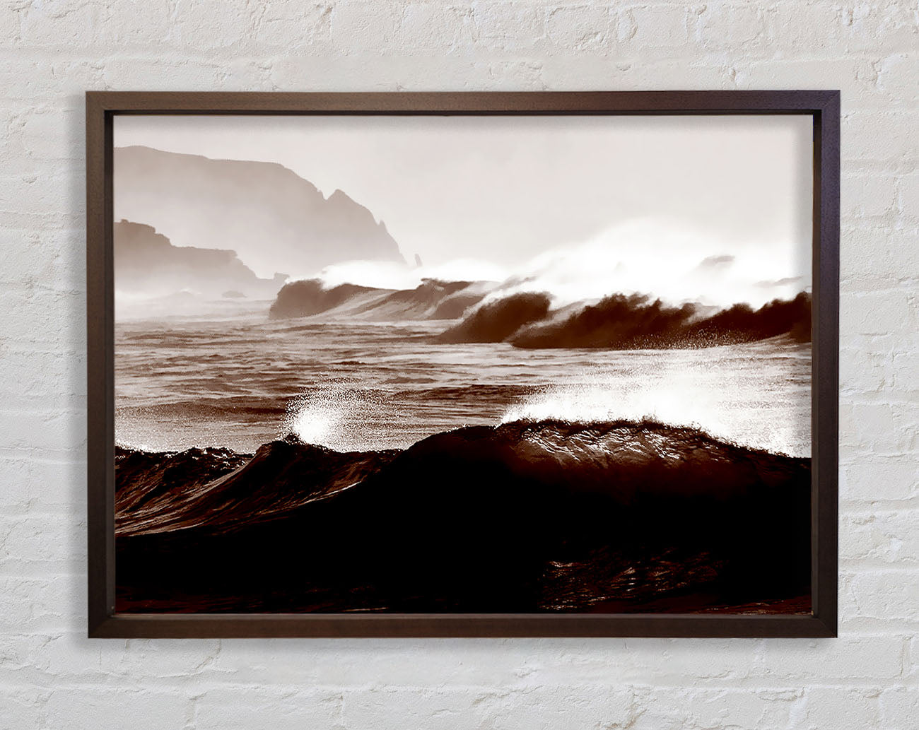 Chocolate Waves Crashing Framed Wall Art