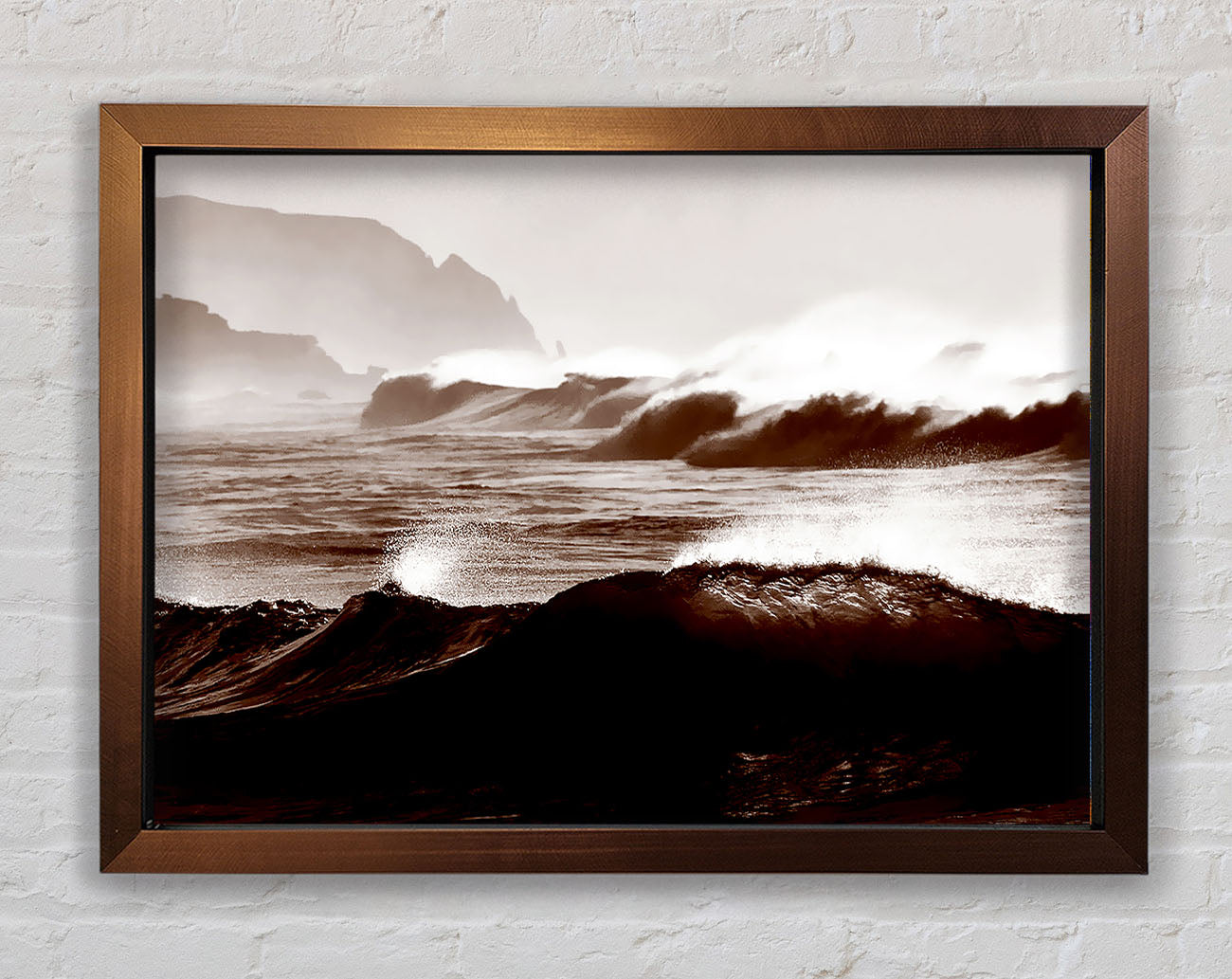 Chocolate Waves Crashing Framed Wall Art