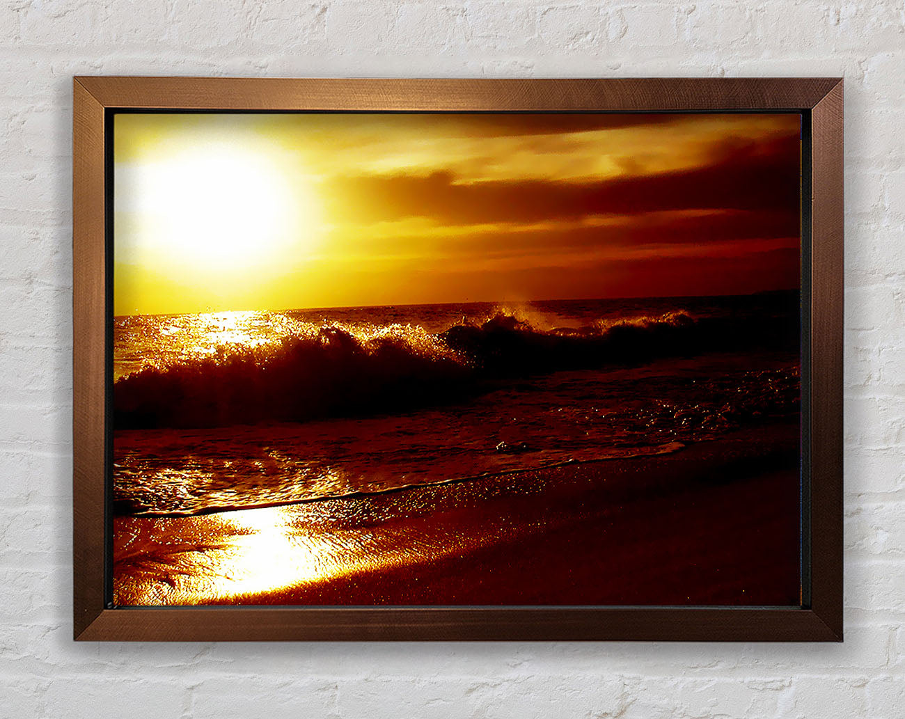 Caramel Ocean Shoreline Framed Wall Art
