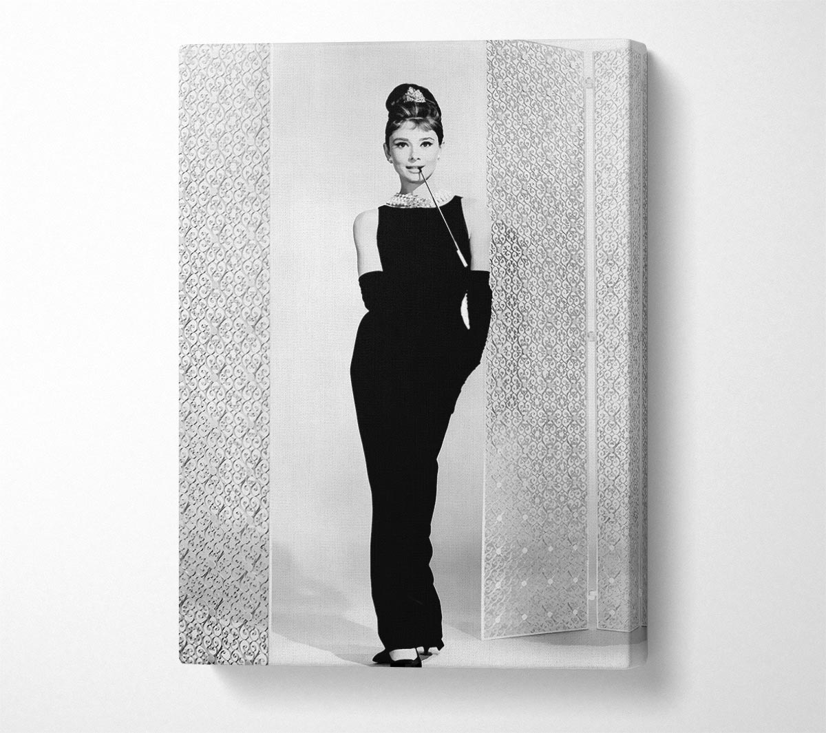 Audrey Hepburn Black Dress Canvas Wall Art