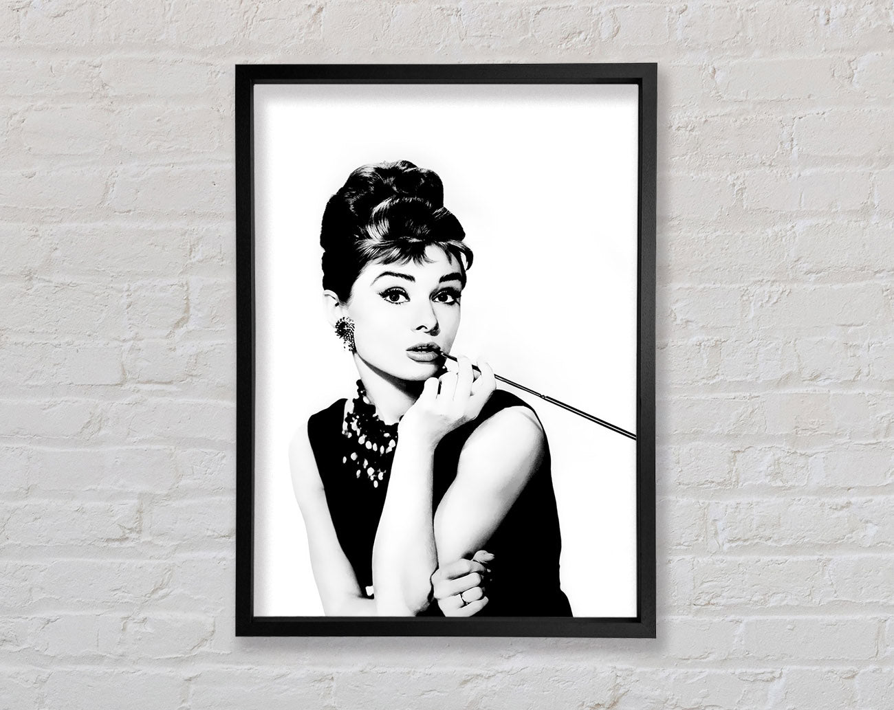 Audrey Hepburn Cigarette Framed Wall Art