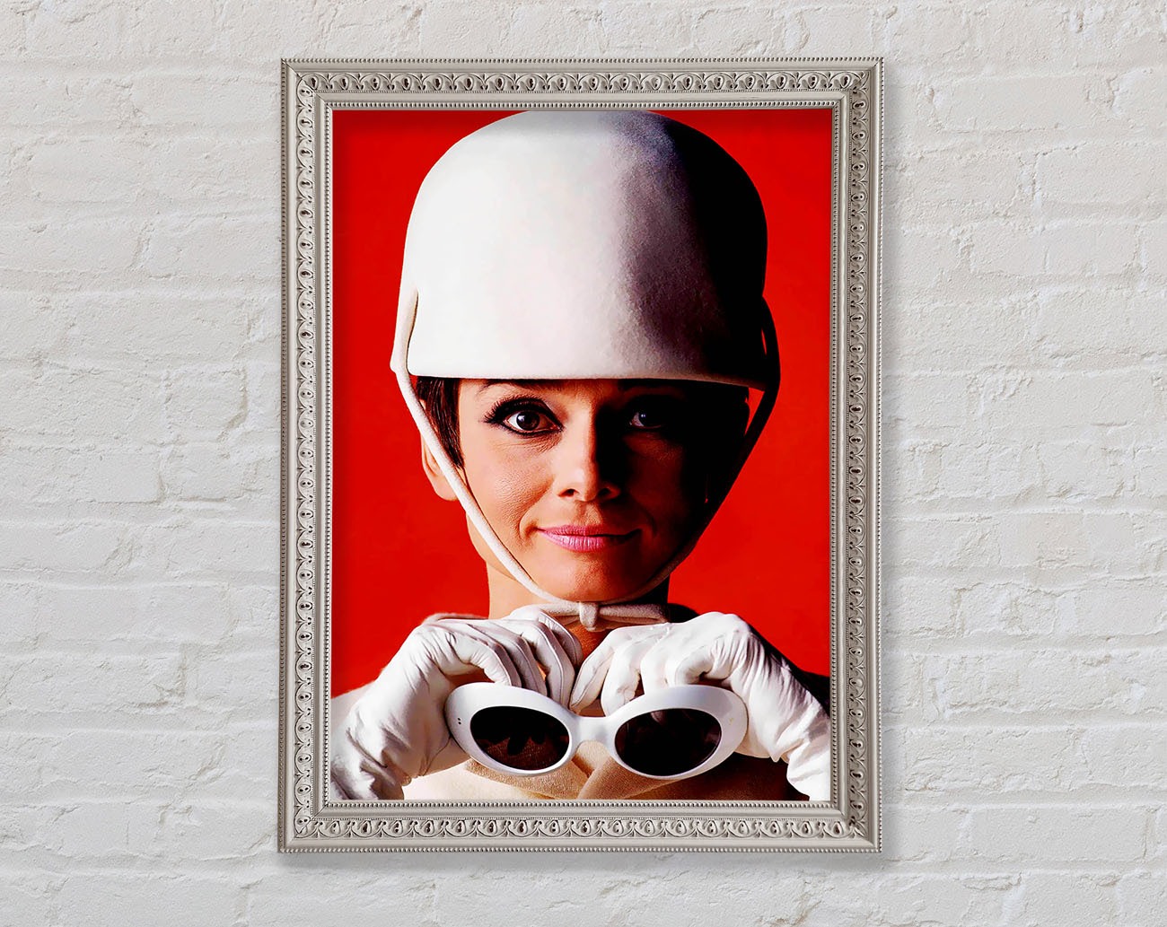 Audrey Hepburn Goggles Framed Wall Art