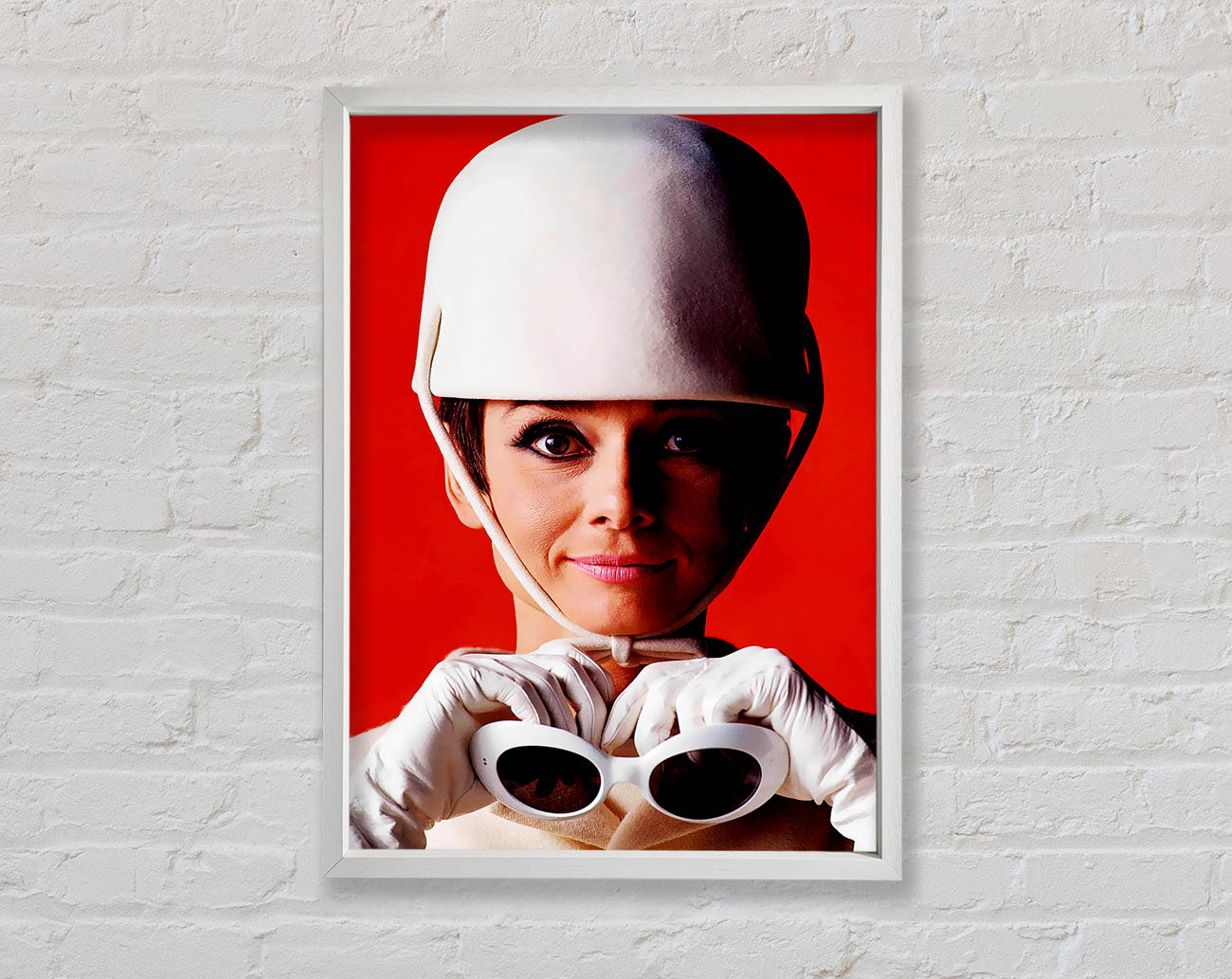 Audrey Hepburn Goggles Framed Wall Art