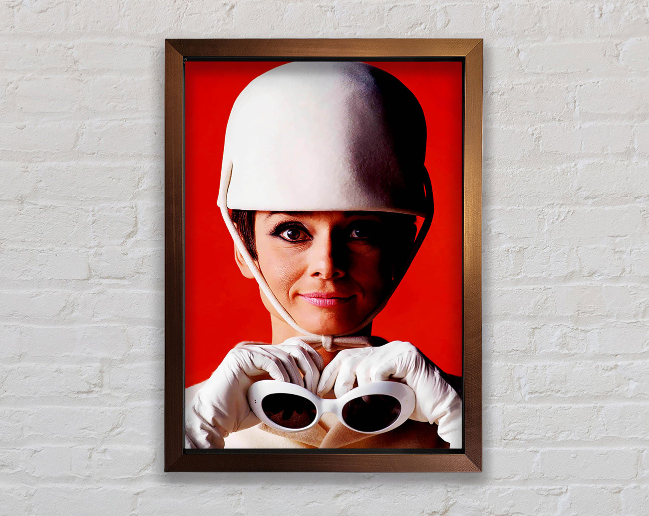 Audrey Hepburn Goggles Framed Wall Art