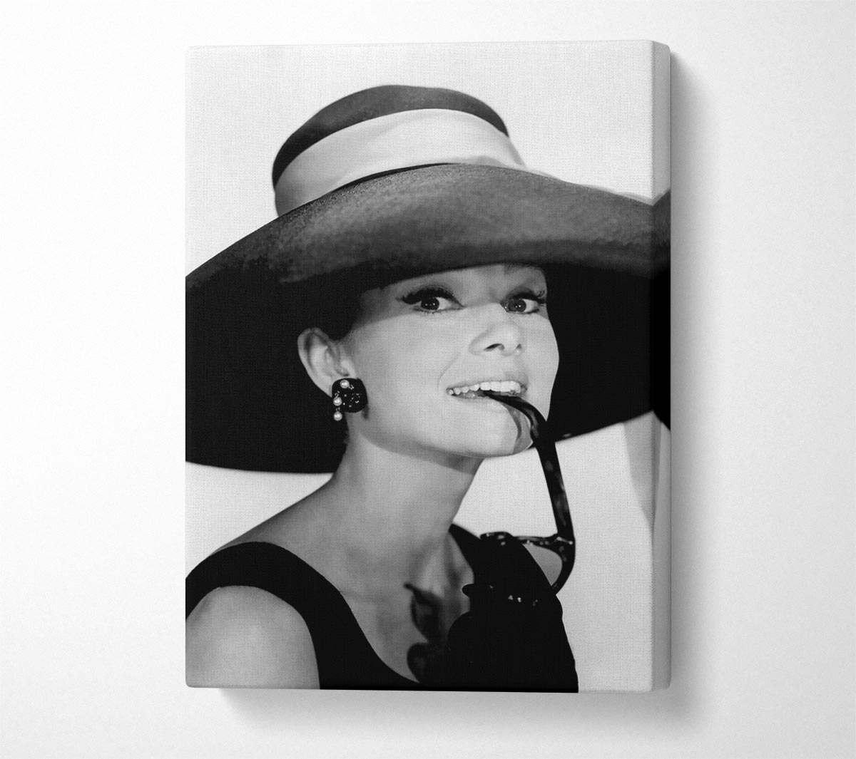 Audrey Hepburn Hat Canvas Wall Art
