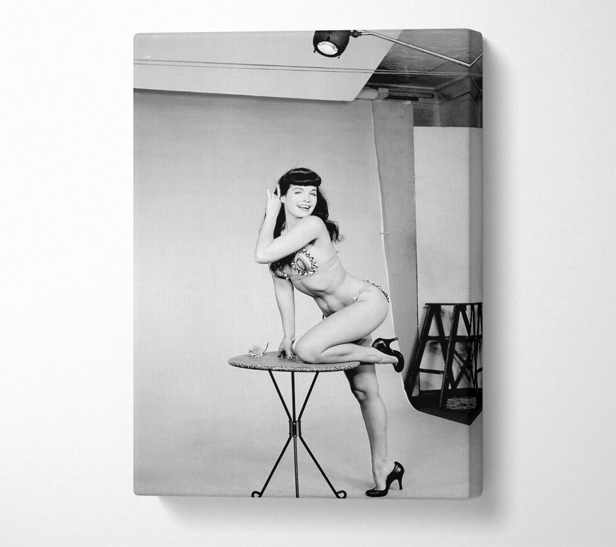 Bettie Page Swimsuit Canvas Wall Art