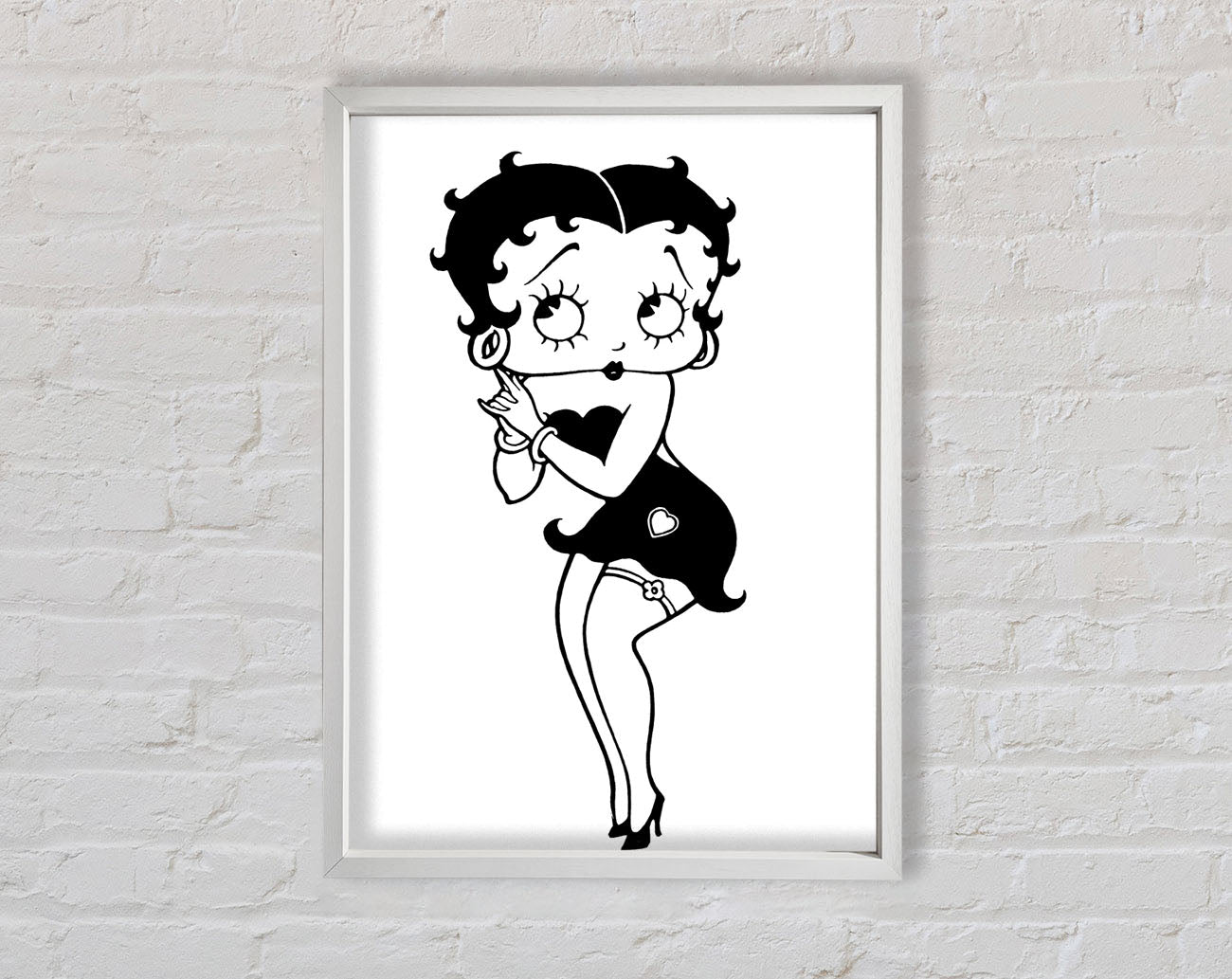 Betty Boop Love Heart Framed Wall Art