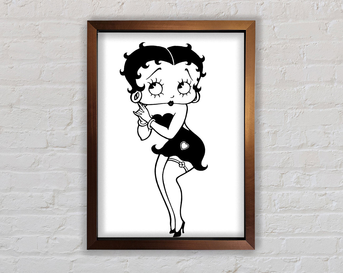 Betty Boop Love Heart Framed Wall Art