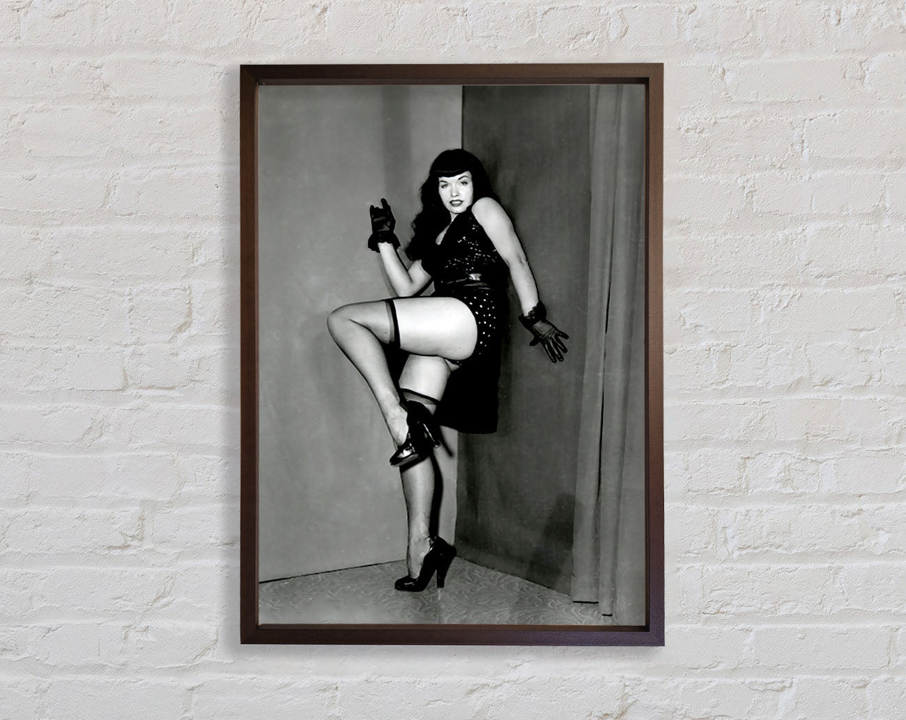 Betty Page Cornered Framed Wall Art