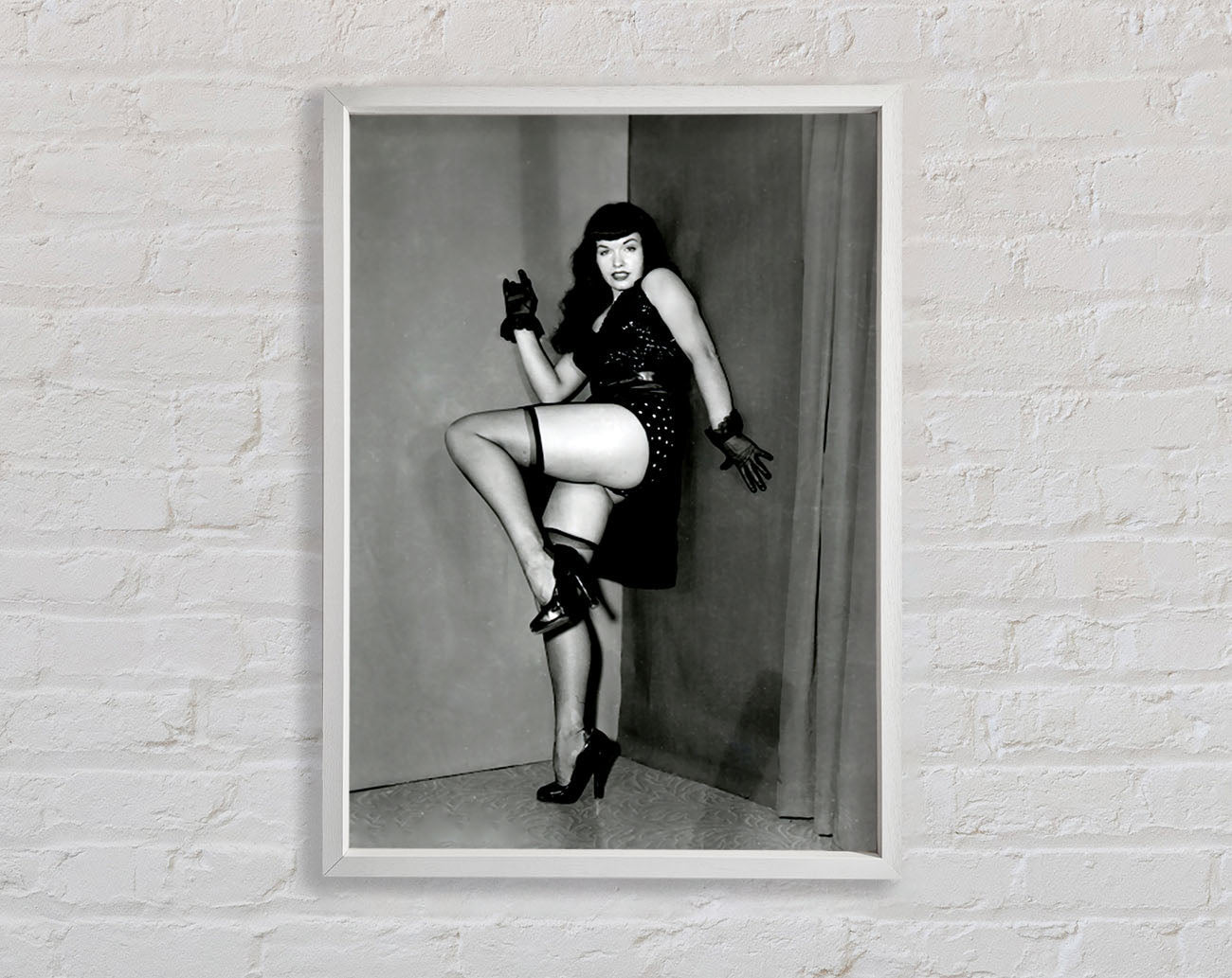 Betty Page Cornered Framed Wall Art