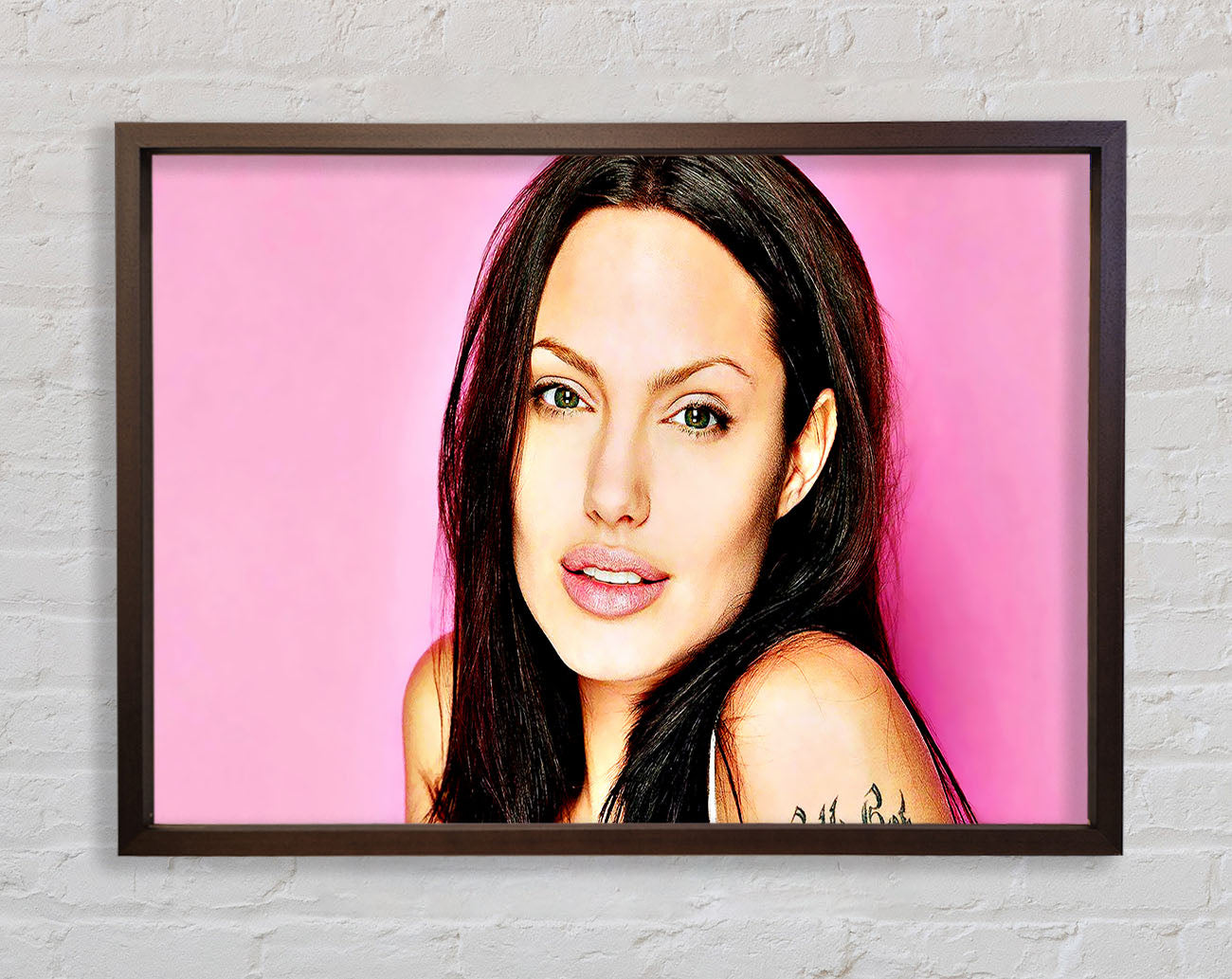 Angelina Jolie Pink Framed Wall Art