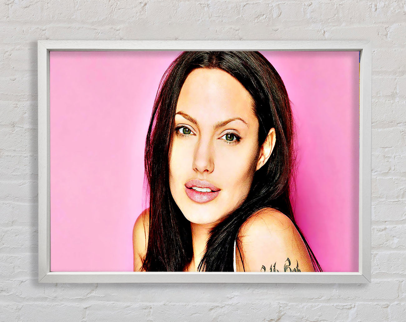 Angelina Jolie Pink Framed Wall Art