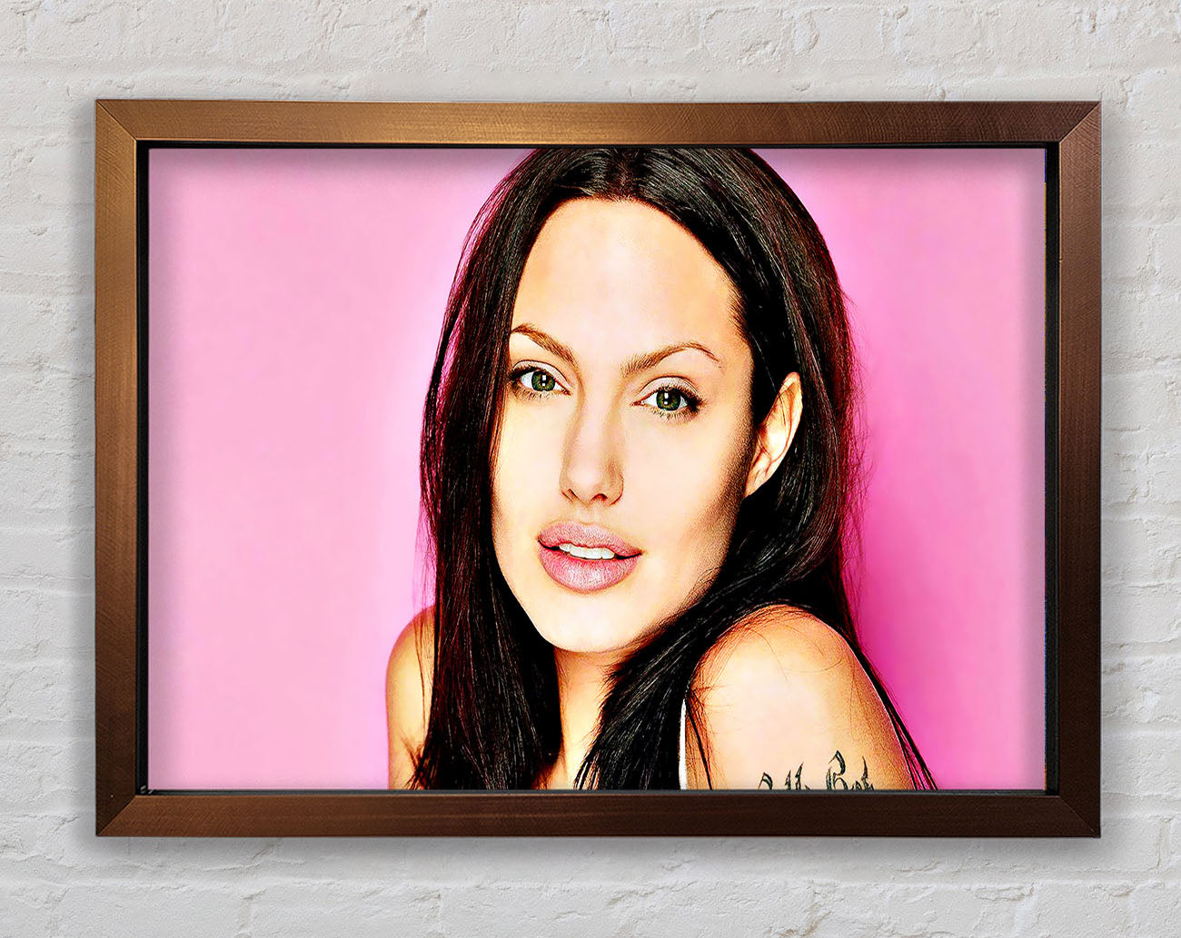 Angelina Jolie Pink Framed Wall Art