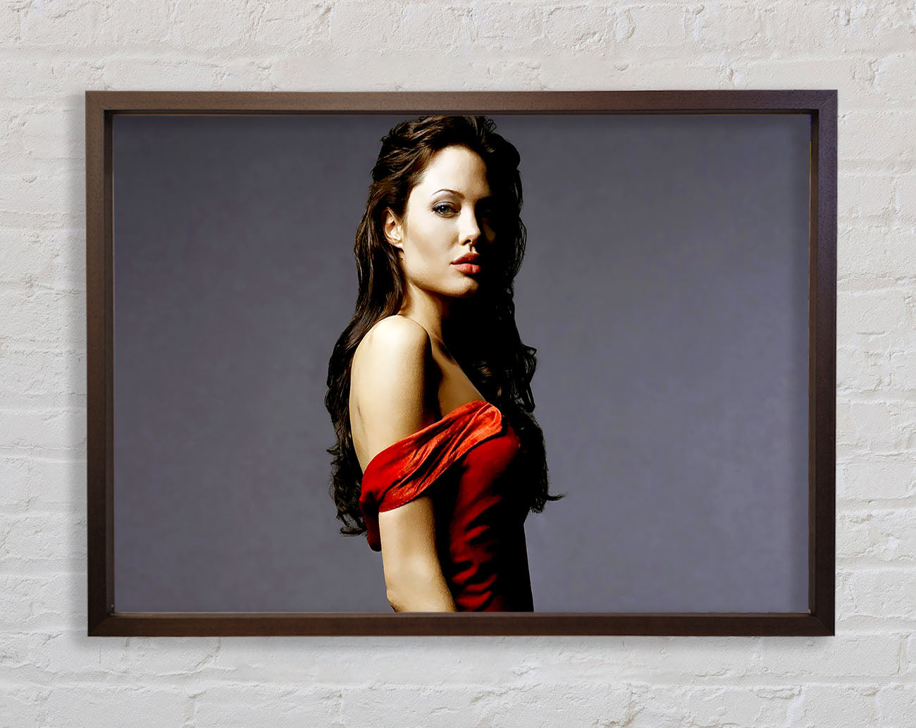 Angelina Jolie Red Dress Framed Wall Art