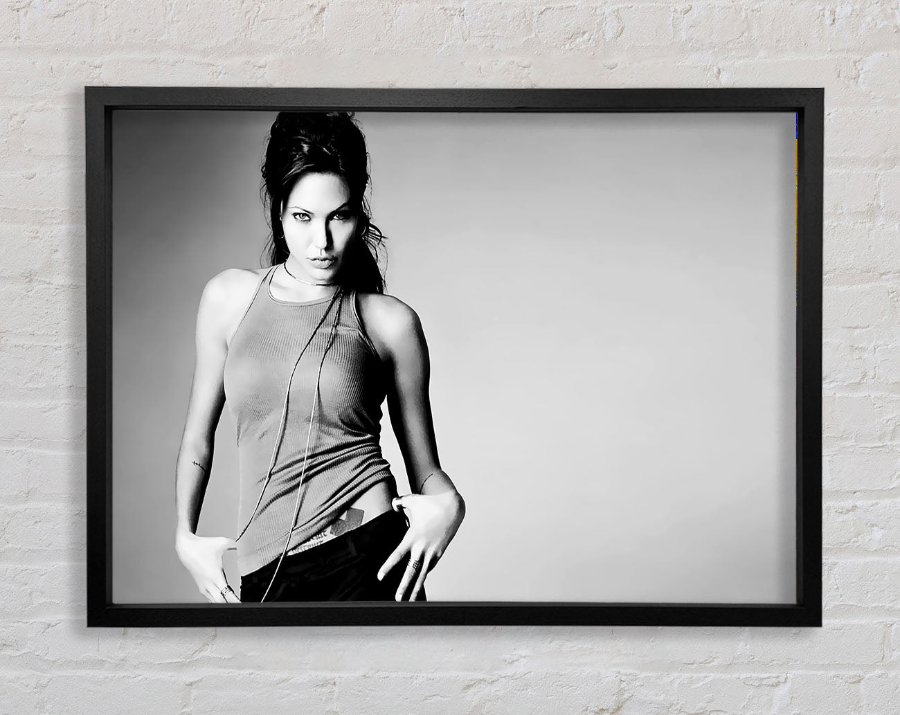 Angelina Jolie Sexy B n W Framed Wall Art