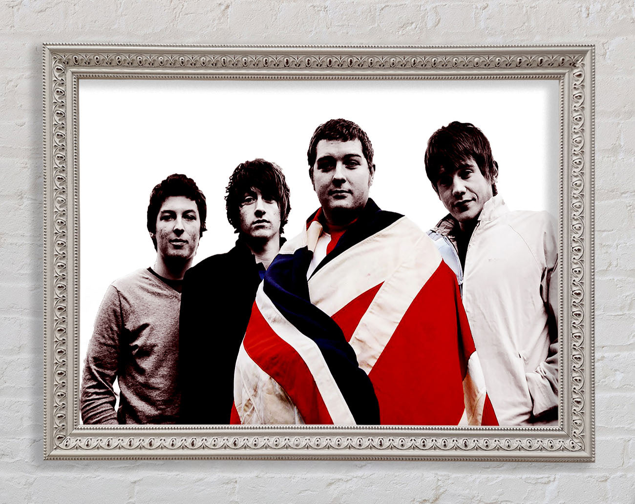 Arctic Monkeys British Flag B n W Framed Wall Art