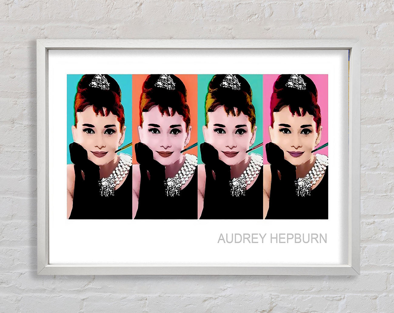 Audrey Hepburn 4 Faces Framed Wall Art