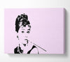 Audrey Hepburn Cigarette Pose Pink Canvas Wall Art