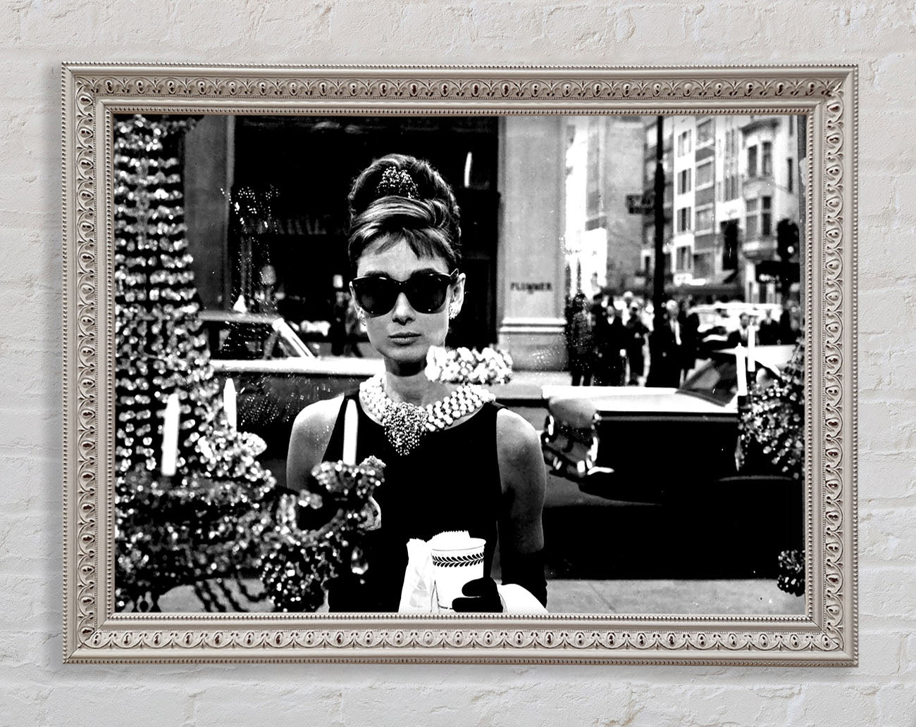 Audrey Hepburn Sunglasses Framed Wall Art