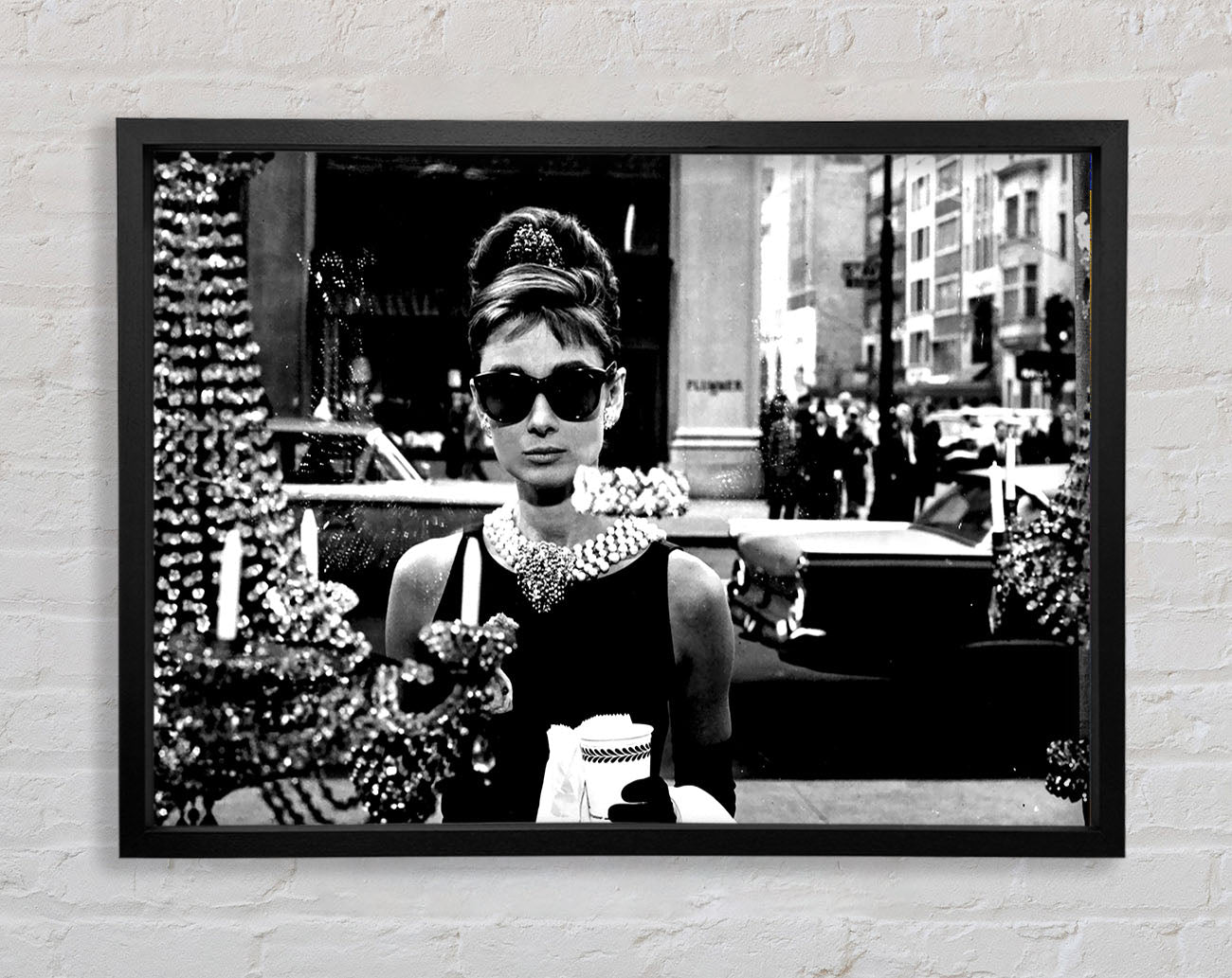 Audrey Hepburn Sunglasses Framed Wall Art