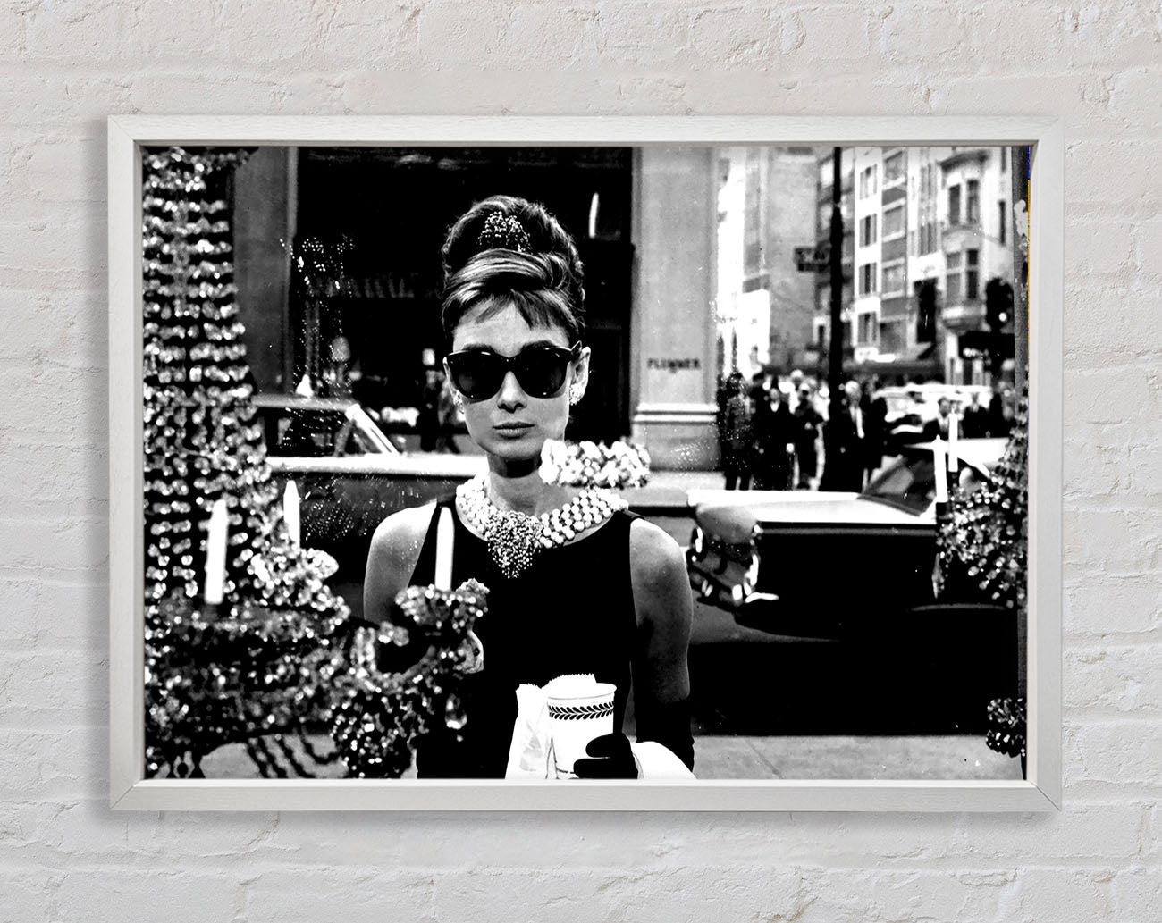 Audrey Hepburn Sunglasses Framed Wall Art