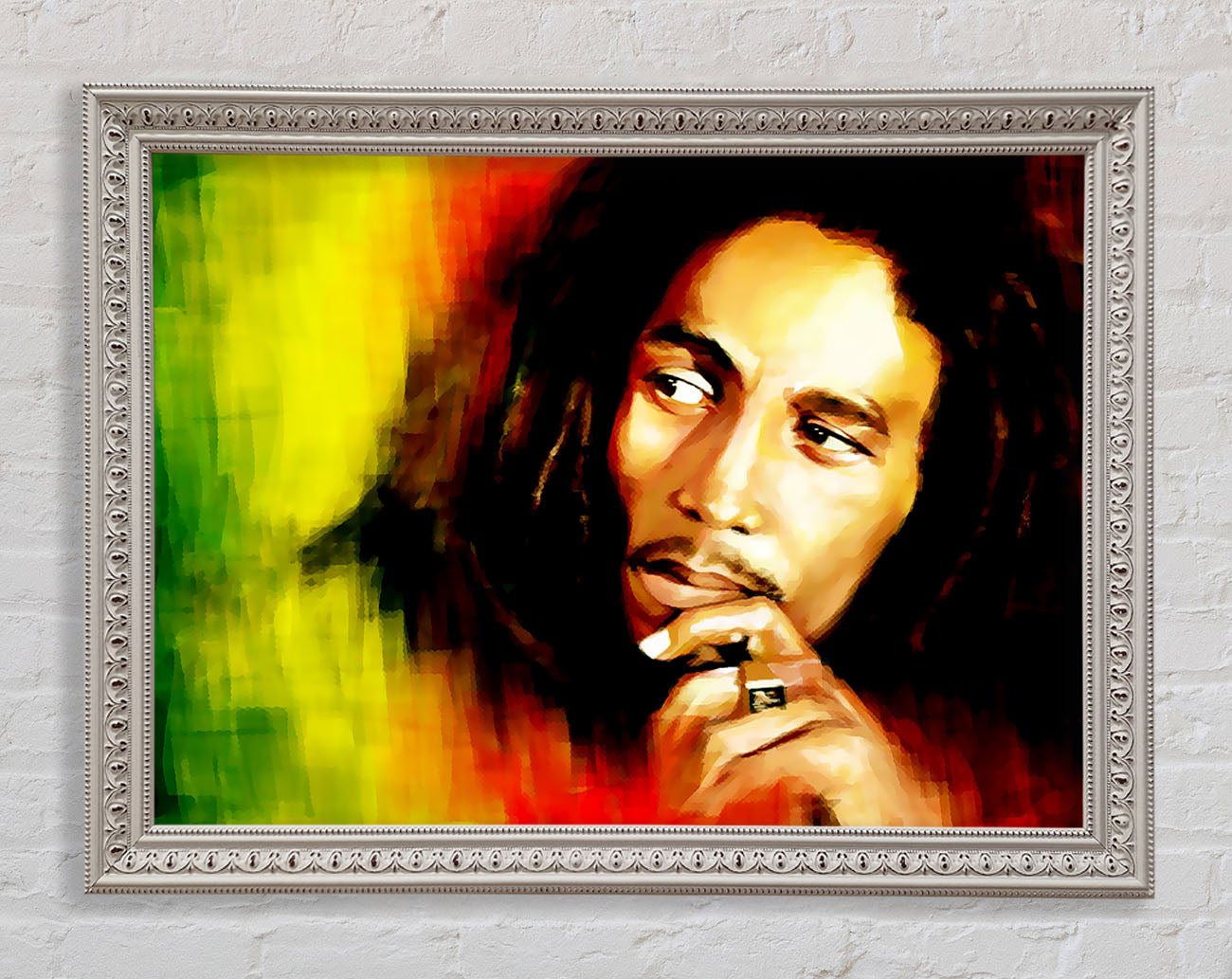 Bob Marley Red Yellow Green Framed Wall Art