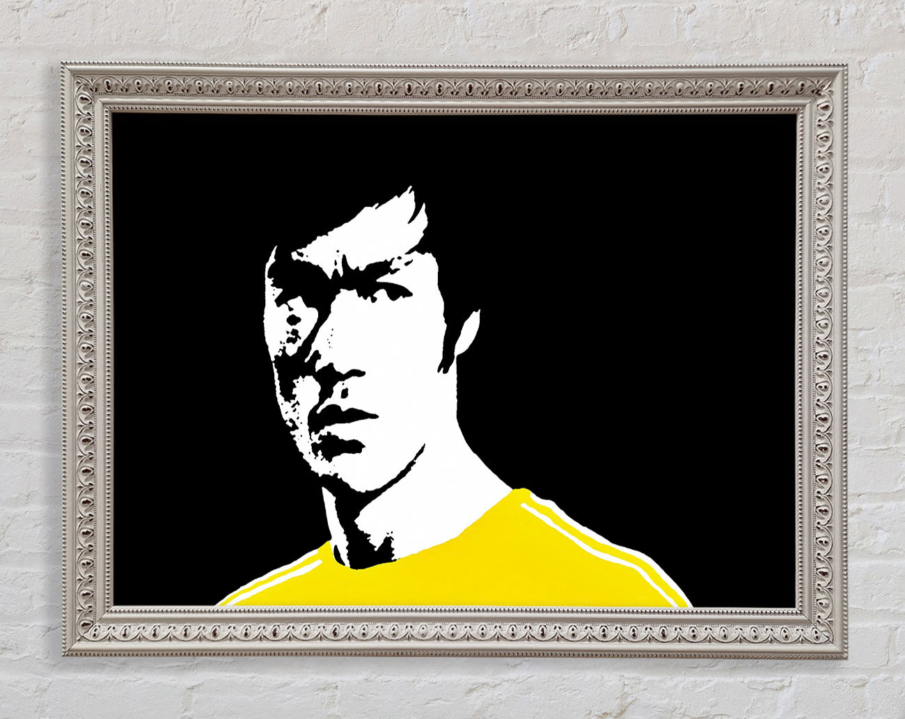Bruce Lee Dragon Yellow Jump Suit Framed Wall Art