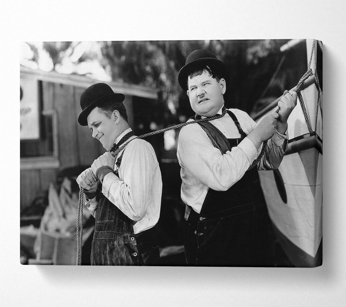 Laurel And Hardy Heave Canvas Wall Art