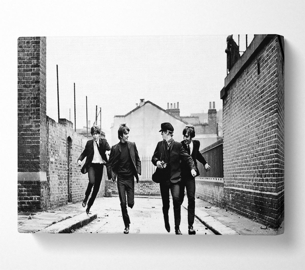 The Beatles Running Canvas Wall Art
