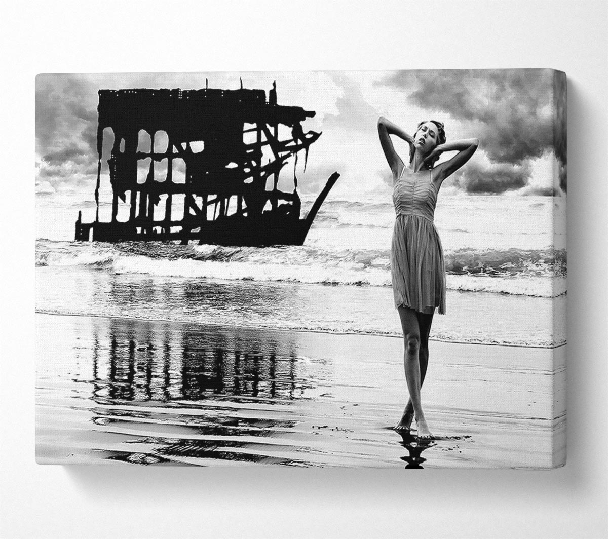 Shipwreck Oregon Coast Canvas Wall Art