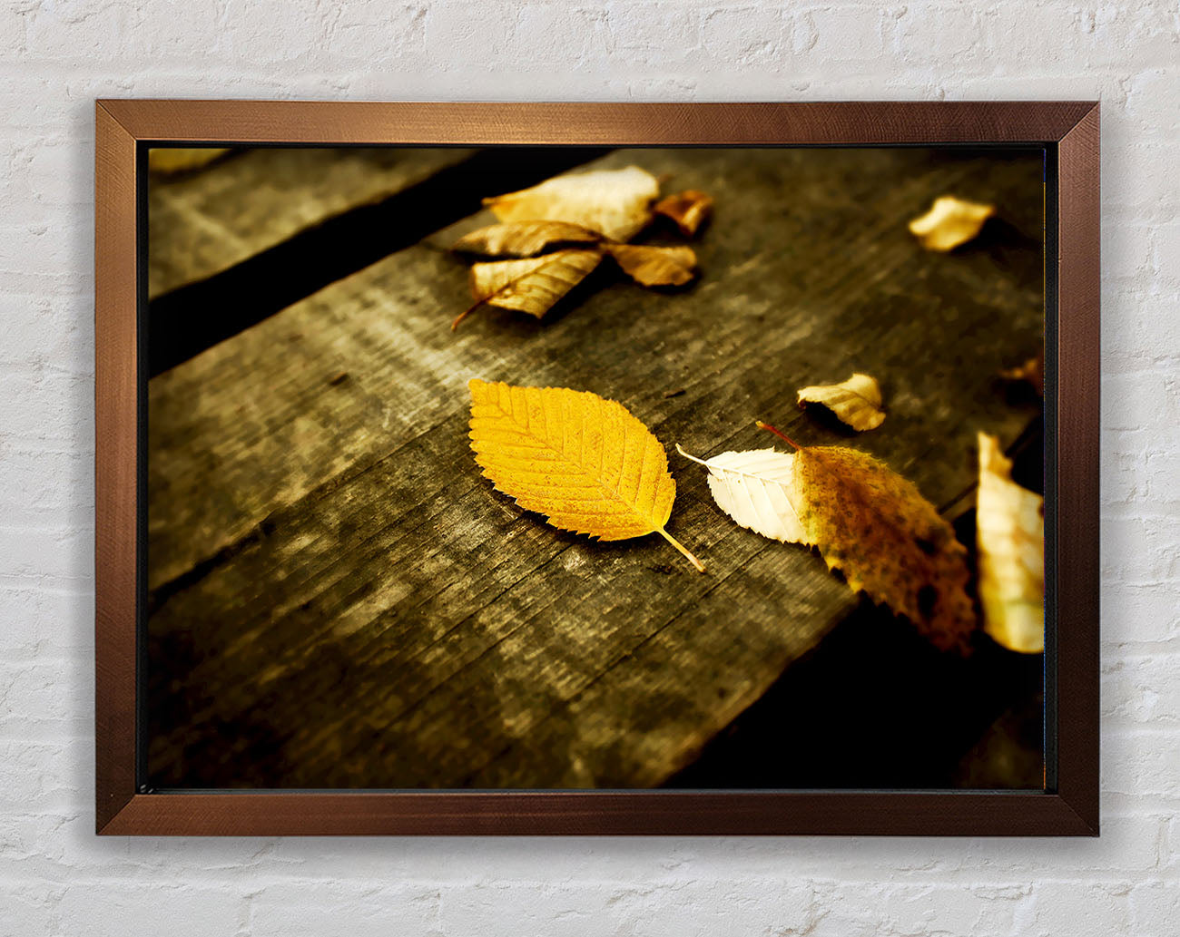 Autumn Leaves On The Deck Framed Wall Art