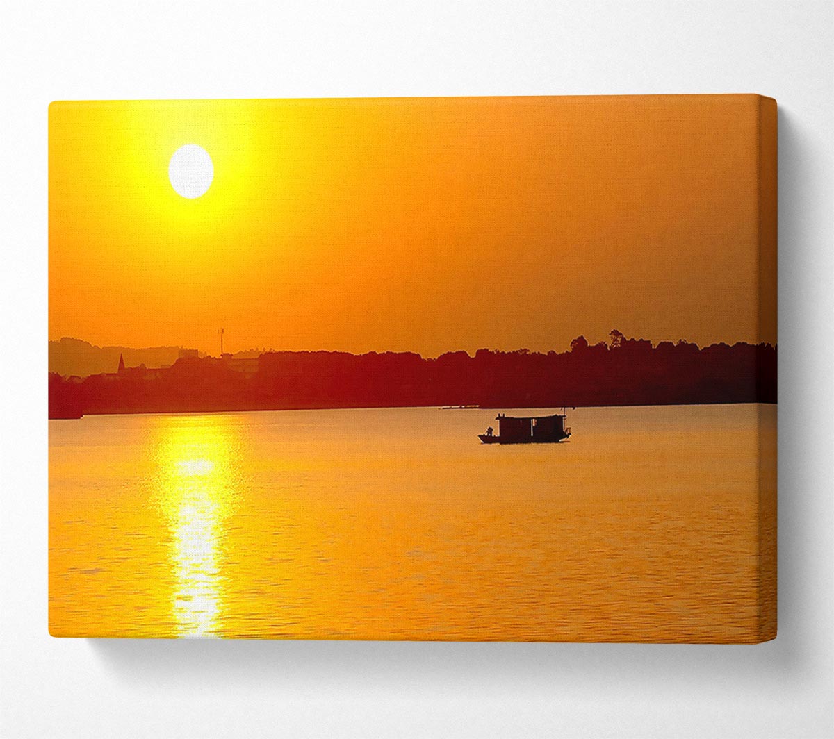 Beach Sunrise With The Fisherman Canvas Wall Art